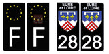 28 EURE and LOIRE - Stickers for license plates, available for CAR and MOTORCYCLE