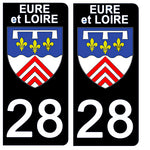 28 EURE and LOIRE - Stickers for license plates, available for CAR and MOTORCYCLE