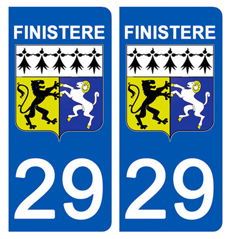 29 FINISTERE - Stickers pour plaque d'immatriculation, disponible pour AUTO et MOTO