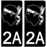 2A CORSE - Stickers pour plaque d'immatriculation, disponible pour AUTO et MOTO