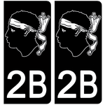 2B CORSE - Stickers for license plates, available for CAR and MOTORCYCLE