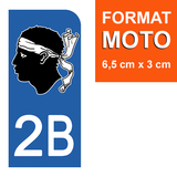 2B CORSE - Stickers for license plates, available for CAR and MOTORCYCLE