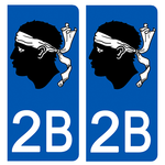 2B CORSE - Stickers pour plaque d'immatriculation, disponible pour AUTO et MOTO