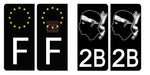 2B CORSE - Stickers pour plaque d'immatriculation, disponible pour AUTO et MOTO