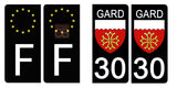 30 GARD - License plate stickers, available for CAR and MOTORCYCLE