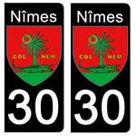 30 NIMES GARD - Stickers pour plaque d'immatriculation, disponible pour AUTO et MOTO