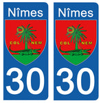 30 NIMES GARD - Stickers pour plaque d'immatriculation, disponible pour AUTO et MOTO