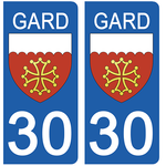 30 GARD - Stickers pour plaque d'immatriculation, disponible pour AUTO et MOTO