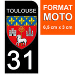 31 TOULOUSE, HAUTE GARONNE - Stickers for license plates, available for CAR and MOTORCYCLE