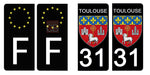 31 TOULOUSE, HAUTE GARONNE - Stickers for license plates, available for CAR and MOTORCYCLE