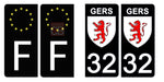 32 GERS - Stickers pour plaque d'immatriculation, disponible pour AUTO et MOTO