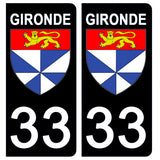 33 GIRONDE - Stickers for license plates, available for CAR and MOTORCYCLE