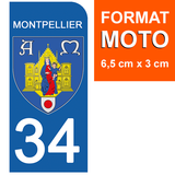 34 MONTPELLIER, HERAULT - Stickers pour plaque d'immatriculation, disponible pour AUTO et MOTO