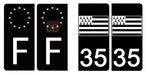 35 ILLE ET VILAINE, Gwen-ha-Du - License plate stickers, available for CAR and MOTORCYCLE