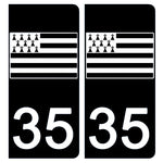 35 ILLE ET VILAINE, Gwen-ha-Du - License plate stickers, available for CAR and MOTORCYCLE