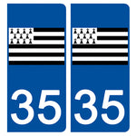 35 ILLE ET VILAINE, Gwen-ha-Du - License plate stickers, available for CAR and MOTORCYCLE