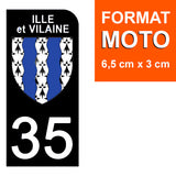 35 ILLE ET VILAINE - Stickers pour plaque d'immatriculation, disponible pour AUTO et MOTO