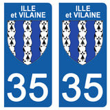 35 ILLE ET VILAINE - Stickers for license plates, available for CAR and MOTORCYCLE