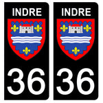 36 INDRE - Stickers pour plaque d'immatriculation, disponible pour AUTO et MOTO