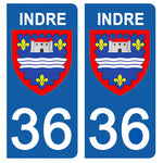 36 INDRE - Stickers for license plates, available for CAR and MOTORCYCLE