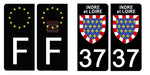 37 INDRE and LOIRE - Stickers for license plates, available for CAR and MOTORCYCLE