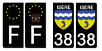 38 ISERE - License plate stickers, available for CAR and MOTORCYCLE