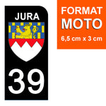 39 JURA - Stickers pour plaque d'immatriculation, disponible pour AUTO et MOTO