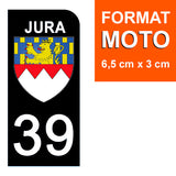 39 JURA - Stickers pour plaque d'immatriculation, disponible pour AUTO et MOTO