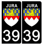 39 JURA - Stickers pour plaque d'immatriculation, disponible pour AUTO et MOTO