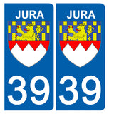 39 JURA - Stickers pour plaque d'immatriculation, disponible pour AUTO et MOTO