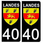 40 LANDES - Stickers pour plaque d'immatriculation, disponible pour AUTO et MOTO