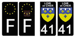 41 LOIR et CHER - Stickers pour plaque d'immatriculation, disponible pour AUTO et MOTO