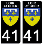 41 LOIR et CHER - Stickers pour plaque d'immatriculation, disponible pour AUTO et MOTO