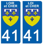 41 LOIR et CHER - Stickers pour plaque d'immatriculation, disponible pour AUTO et MOTO