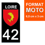 42 LOIRE - Stickers for license plates, available for CAR and MOTORCYCLE