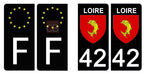 42 LOIRE - Stickers for license plates, available for CAR and MOTORCYCLE