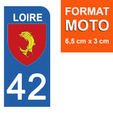 42 LOIRE - Stickers for license plates, available for CAR and MOTORCYCLE