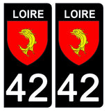 42 LOIRE - Stickers pour plaque d'immatriculation, disponible pour AUTO et MOTO