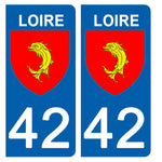 42 LOIRE - Stickers pour plaque d'immatriculation, disponible pour AUTO et MOTO