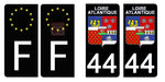 44 LOIRE ATLANTIQUE - Stickers pour plaque d'immatriculation, disponible pour AUTO et MOTO