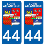 44 LOIRE ATLANTIQUE - Stickers pour plaque d'immatriculation, disponible pour AUTO et MOTO