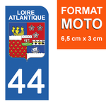 44 LOIRE ATLANTIQUE - Stickers for license plates, available for AUTO and MOTORCYCLE