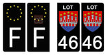 46 LOT - Stickers pour plaque d'immatriculation, disponible pour AUTO et MOTO