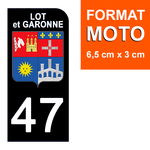 47 LOT et GARONNE - Stickers pour plaque d'immatriculation, disponible pour AUTO et MOTO