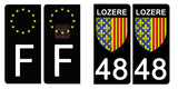 48 LOZERE - Stickers pour plaque d'immatriculation, disponible pour AUTO et MOTO