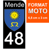 48 LOZERE MENDE - Stickers for license plates, available for CAR and MOTORCYCLE