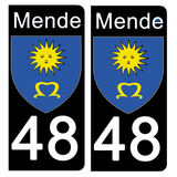 48 LOZERE MENDE - Stickers pour plaque d'immatriculation, disponible pour AUTO et MOTO