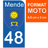 48 LOZERE MENDE - Stickers for license plates, available for CAR and MOTORCYCLE