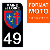 49 MAINE et LOIRE - Stickers pour plaque d'immatriculation, disponible pour AUTO et MOTO