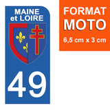 49 MAINE et LOIRE - Stickers for license plates, available for CAR and MOTORCYCLE